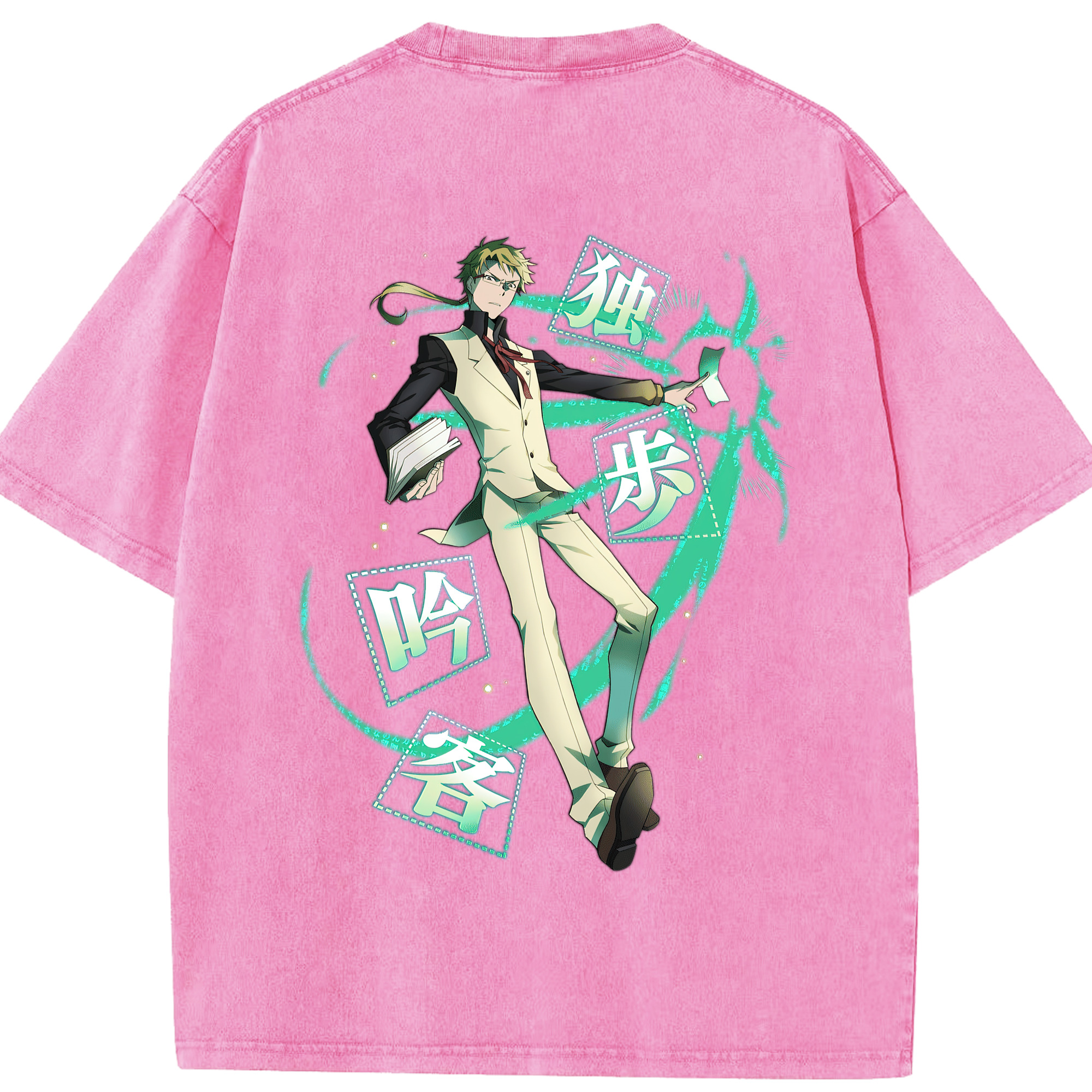 （画像用） 文豪ストレイドッグス Bungo Stray Dogs 綿100% ヴィンテージ風 半袖Tシャツ（背面プリント）